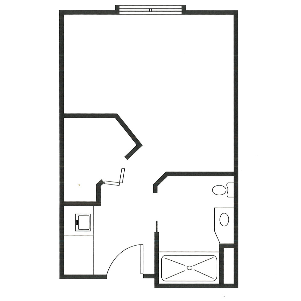 Carter Place Floor Plan Studio 280 sq ft